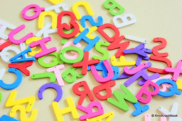 Mixed Multicoloured Alphabets 'A-Z' Wood Beads